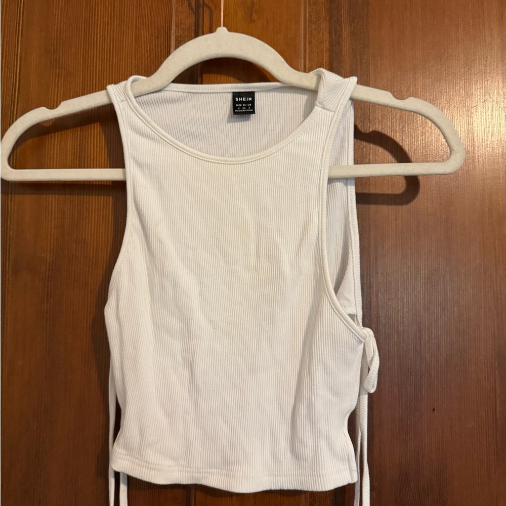 White Ribbed Tank Top - Picture 2 of 6